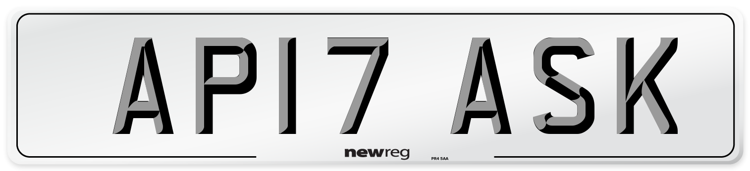 AP17 ASK Number Plate from New Reg